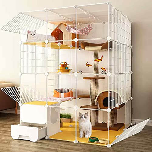 NEZIH Kätzchengehäuse, Pvc Transparent Design Cat Playpen, Der Boden Ist Verstärkt Und Tragend Und Leicht Zu Reinigen Cat Villa/B/111 * 111 * 147Cm von NEZIH