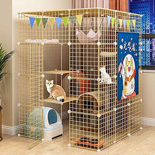 NEZIH Katzenkäfige Große Haustierkiste Abnehmbar Extra Großer Katzengatten Mit Müllblattschale, 3 -Stufige Kleine Tierkäfig, Metall/A-Basic Model/111 * 111 * 145Cm-2 NEZIH Katzenkäfige Große Haustierkiste Abnehmbar Extra Großer Katzengatten Mit Müllblattschale, 3 -Stufige Kleine Tierkäfig, Metall/A-Basic Model/111 * 111 * 145Cm-2 von NEZIH