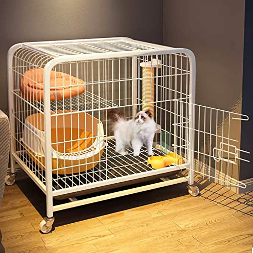 NEZIH Katzenkäfige Mit Müllblattschalen, 360 Schwenkrädern, Gitterfußpolster, Hängematte, Haustier -Spielstall, Für Hunde/Meerschweinchen/Frettchen/E-Black/60 * 45 * 66Cm von NEZIH