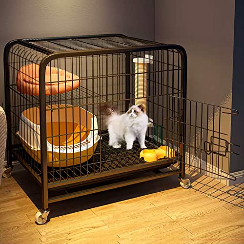 NEZIH Katzenkäfige Mit Müllblattschalen Und 360 Schwenkrädern, Gitterfußpolster, Hängematte, Haustier -Spielstall Für Hunde/Meerschweinchen/Frettchen/Chinchilla/60 * 45 * 66Cm von NEZIH