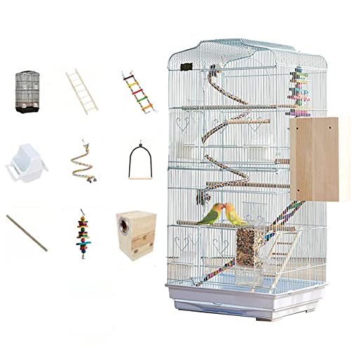 NEZIH Pet-Supplies-Vögel Käfige Und Zugriffe Vogelkäfige, Für Wellensittiche, Mit Ständer Und Schubladenschale, Doppelte 47,5 X 36 X 93 cm/Blue/C von NEZIH