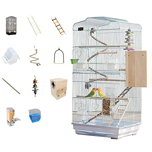 NEZIH Pet-Supplies-Vögel Käfige Und Zugriffe Vogelkäfige, Für Wellensittiche, Mit Ständer Und Schubladenschale, Doppelte 47,5 X 36 X 93 cm/Blue/D von NEZIH