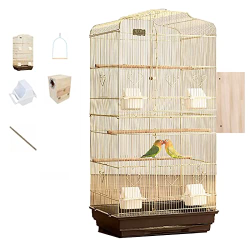 NEZIH Pet-Supplies-Vögel Käfige Und Zugriffe Vogelkäfige, Für Wellensittiche, Mit Ständer Und Schubladenschale, Doppelte 47,5 X 36 X 93 cm/Yellow/B von NEZIH