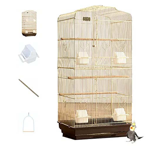 NEZIH Pet-Supplies-Vögel Käfige Und Zugriffe Vogelkäfige, Für Wellensittiche, Mit Ständer Und Schubladenschale, Doppelte 47,5 X 36 X 93 cm/Yellow/a von NEZIH