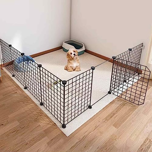 NEZIH Welpenkäfig -Playpen, Hund Pet Playpen Puppy Käfig Mit Tür, Metall -Haustierzaun Faltbarer Hund Katze Welpen -Spielstall/147 * 147 * 47Cm von NEZIH