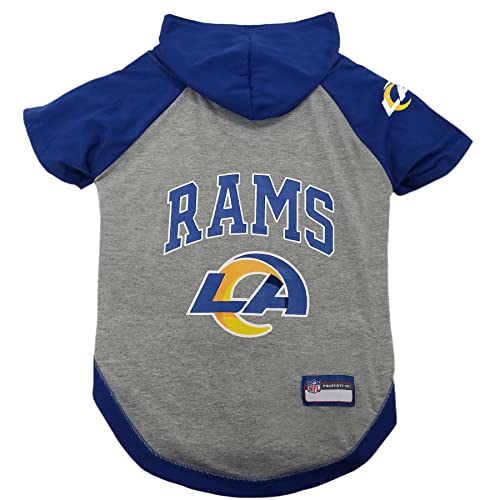 NFL LOS Angeles RAMS Hoodie FÜR Hunde & Katzen | NFL Football Lizenziertes Hunde-Kapuzenshirt | Sport-Kapuzenshirt für Haustiere | Lizenziertes sportliches Hunde-Shirt von Pets First