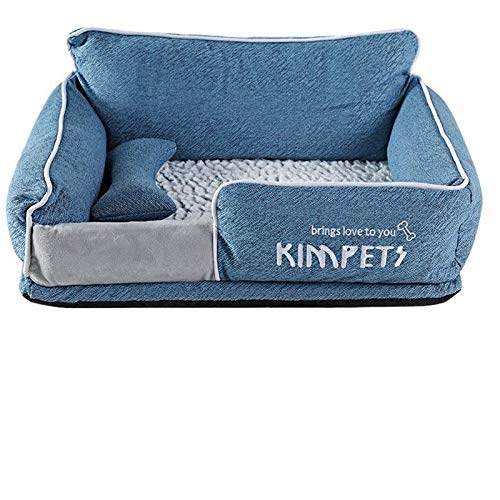 NGHSDO hundebett Hundebetten warmen Schlaf Cotton Welpen Bett waschbar Abnehmbarer Oxford Cloth Kennel Katze Nest Bottom Wasserdicht Kleine Katze & Hund Nest (Color : NavyBlue, Size : L) von NGHSDO