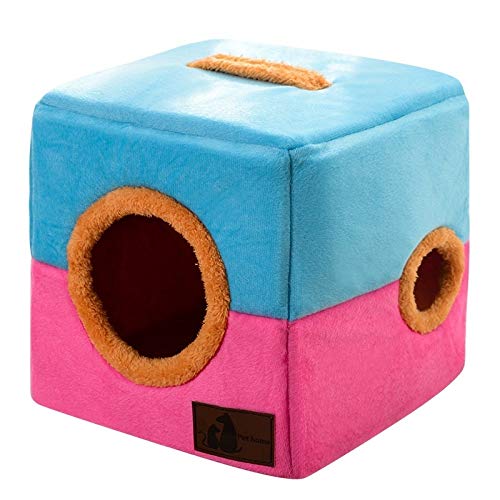 NGHSDO hundebett Hundehütte Comfortable Hundehaus for kleine mittelgroße Hunde-Winter-warme Platz Katzenbett Schöne Welpen Nest Pet Products (Color : Blue Pink, Size : L) von NGHSDO