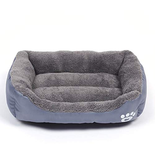 NGHSDO hundebett S-3XL Hunde Bett for Small Medium Large Dogs Big Basket Pet House Wasserdicht Bottom weiche Fleece Warm-Katzen-Bett Sofa Haus 8 Farben (Color : Gray, Size : L) von NGHSDO