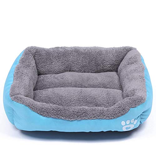 NGHSDO hundebett S-3XL Hunde Bett for Small Medium Large Dogs Big Basket Pet House Wasserdicht Bottom weiche Fleece Warm-Katzen-Bett Sofa Haus 8 Farben (Color : Sky Blue, Size : M) von NGHSDO