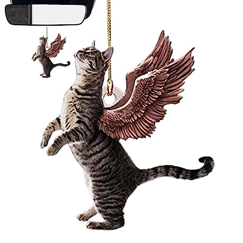 Auto schwingende Ornament - Swinging Cat Rückspiegel Kleiderbügel | Auto-Anhänger Autolader-Verzierung, Schlüsselanhänger Dekorationen für Rucksack, Heimtextilien von NGUMMS