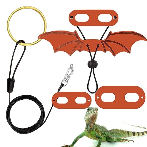 Bearded Dragon Carrier | Bearded Drachen Gurtzeug und Leine | S//L 3er-Pack verstellbare Amphibien Leine Kostümzubehör für Reptilien, Geckos, Leguane von NGUMMS