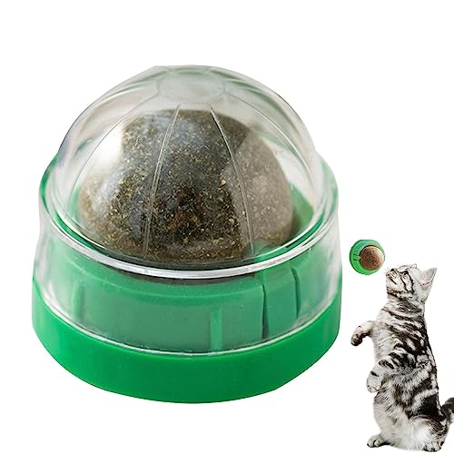 Cat Ball | Drehbare Bio-Kätzchen Spielzeug für Katzenlecken - Katzenwand behandelt Bio-Katzenminze Gesunde Zähne Rengö Kauen Spielzeug Katzenminze von NGUMMS