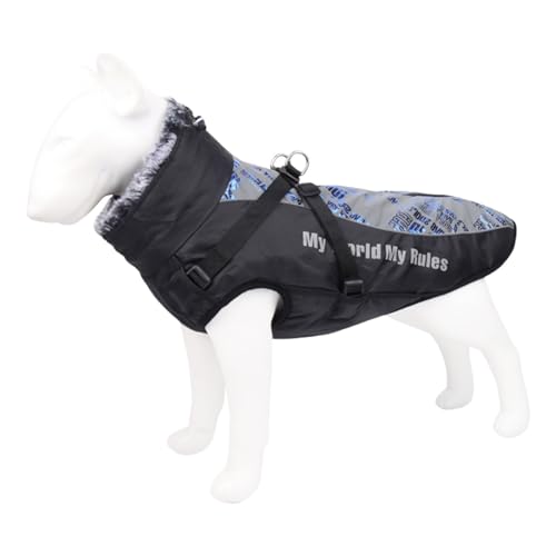 Hund kaltes Wetterjacken | Reflektierende Hundejacke Ware,Plüsch Hundekleidung, stilvolle Accessoires für Haustiere, winddichte Hundemantel für große Hunde, drinnen, Wandern von NGUMMS