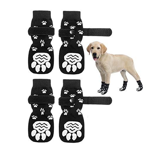 Hundegriffe Socken | Zuggriff für Hunde,Haustiere Socken zum Lecken, Hundegriff Strümpfe mit Zugsteuerung, Kleine mittelgroße Hunde Pfotenabdeckung für Holzböden von NGUMMS