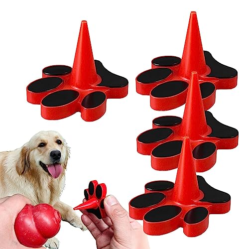 Hundespielzeug-Stopper,4pcs multifunktionaler Ständer für Hundebonbons Spielzeug mit Klobas - Stecker für Hundespielzeug, Ständer für Hundebonbons Spielzeug, konische Kau-Gefrierspielzeug für großen von NGUMMS