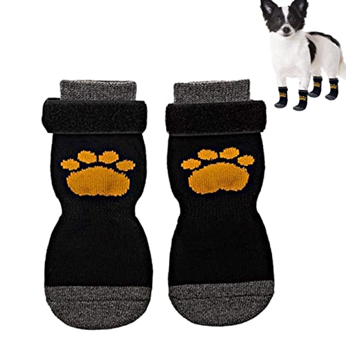 Hundestrümpfe Pfotenschutz - 4 Stück doppelseitige rutschfeste Welpen Socken | Protector mit verstellbarem Gurt für kleine Hunde, mittelgroße Hunde und große Hunde von NGUMMS