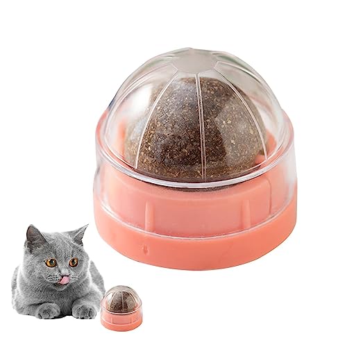 Katze Ball | Drehbare essbare Kätzchen Spielzeug für Katzenlecken,Wand Katzenminze Rollball Kautenspielzeug, Zahnreiniger Katzenminze Leckbälle, Katzenwand Süßigkeiten Beißspielzeug für Kätzchen von NGUMMS