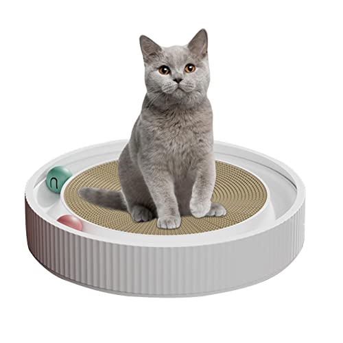 Katze Scratching Pad,Cat Scratcher Pad mit interaktiven Spinnkugeln für aktives Spiel - Katzenball-Kurs für die Jagd auf psychische körperliche Bewegung Puzzles, Katzen Spielzeug interaktiv für von NGUMMS