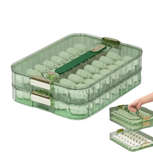 Kloß Brick Tiefkühler, Kloß Crisper Gefrierbehälter Snackboxbehälter, Mehrschichtige Kloß Organizer Lebensmittelbehälter mit Deckel, Food Grade Kloß Halter für Tiefkühltruhe von NGUMMS