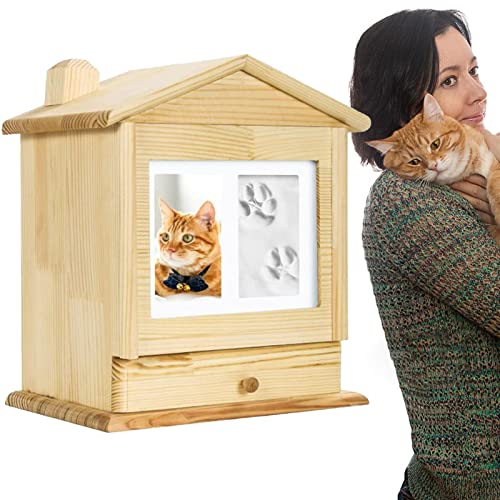 NGUMMS Aufbewahrungsbox für Haustiere – Urnen für Haustiere aus Holz für Asche von Hunden und Katzen mit Foto | Gedenkurnen für Asche mit zarten Urnen für Haustiere von NGUMMS