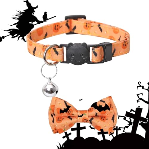 NGUMMS Hundehalsband mit Fliege - Verstellbare Glöckchenhalsbänder für Katzen für Halloween | Hundebekleidungszubehör für Fotografie, Hochzeit, Zuhause, Spazierengehen, Reisen von NGUMMS