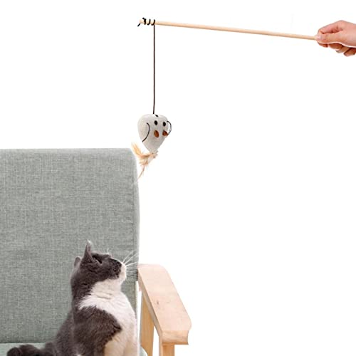 NGUMMS Interaktives Katzenspielzeug – Katzenspielzeug für Katzen für Innenräume mit Glocken für Plüschtiere, Cat Wand Toys Interactive Catcher Teaser und lustige Übungen von NGUMMS