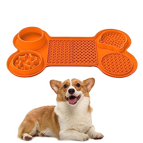 NGUMMS Leckpads für Hunde - Welpen-Slow-Feeder-Matte | Futterunterlage für Haustiere, Verschiedene Texturdesigns für gesunde Essgewohnheiten, 6-in-1-Trennwanddesign, geeignet für andere Haustiere von NGUMMS