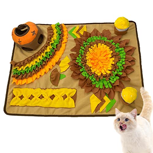 NGUMMS Welpe Schnüffelmatte | Sunflower Design Katzen Hund Puzzle Spielzeug,Sound Dog Feeding Mat, Dog Interactive Toys Enrichment Food Mat fördert die Nahrungssuche für Training und Stressabbau von NGUMMS