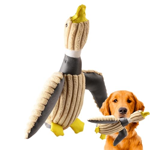 Plüsch-Ente Hundespielzeug, Dog Spielzeug-Ente mit Quietschen | Langlebige 2-in-1 Hund Kauspielzeug | Ente mit Quackgeräuschen für Hunde, Rasen-Hundespielzeug für kleine Haustiere von NGUMMS