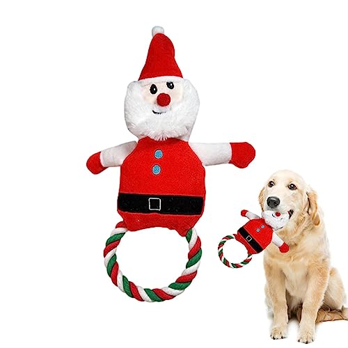 Weihnachtskauspielzeug für Hunde | Kauspielzeug für Hunde mit Quietschen, Weihnachtsmann, Schneemann, Kauspielzeug für Elchwelpen, Kauspielzeug von NGUMMS