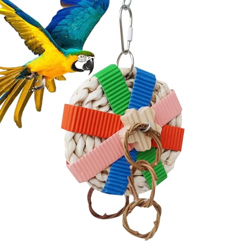 Zerkleinern Spielzeug für Vögel - Cockatiel Spielzeug, Budgie Toys | Bunte kleine Papageienspielzeug, Spielzeug zum Zerkleinern von Parakiten mit Metallhaken und Zerkleinern Spielzeug für Strohhalme von NGUMMS