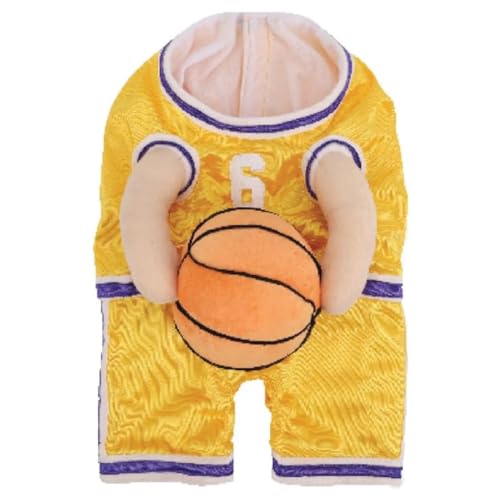 NHJGYSDY Hunde-Basketballspieler-Kostüm, Welpensportkostüm mit Ball, lustiges Sport-Outfit, Basketball-Hundekostüm, Haustierzubehör von NHJGYSDY