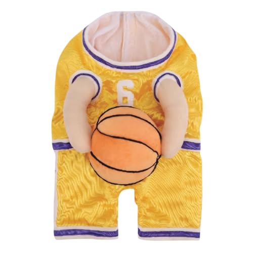 NHJGYSDY Hunde-Basketballspieler-Kostüm mit Ball, Haustier-Kostüm, Halloween, Weihnachten, Cosplay, Halloween-Party-Kostüm für kleine und mittelgroße Hunde von NHJGYSDY