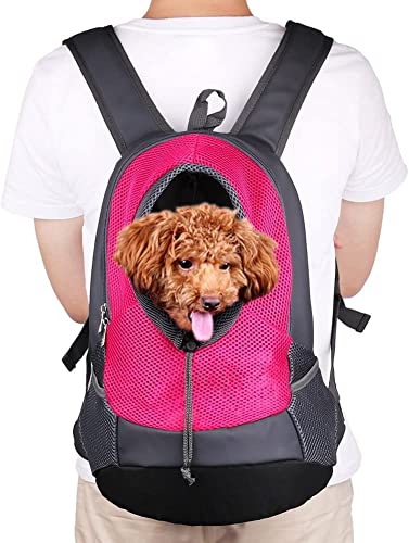 NHSUNRAY Pet Backpack Portable Dog Carrier Travel Pet Bags Adjustable Pet Bag Pet Rucksack Träger für kleinen Hund-Katze-Puppy (4.5 kgs Max) (Rose Red) von NHSUNRAY