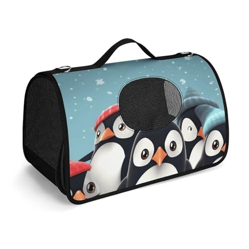 Haustier-Handtasche, niedlicher Pinguin-Druck, modische Hundetragetasche für Katzen und kleine Hunde, jede Reise und Outdoor-Aktivitäten. von NHYDSPQ