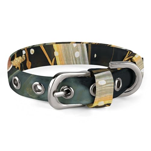 Haustierhalsband, Schmetterlingspilz-Druck, personalisierbar, für kleine und mittelgroße Hunde, verstellbare Größen von NHYDSPQ