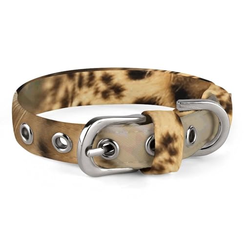 Haustierhalsband, cooles Leopardenmuster, personalisierbares Haustierhalsband, Katzenhalsband für kleine und mittelgroße Hunde, verstellbare Größen von NHYDSPQ