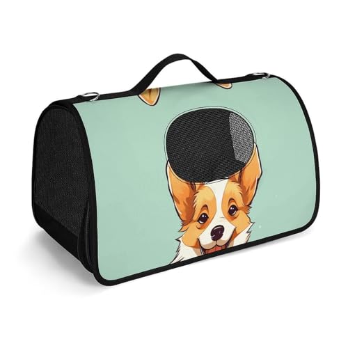 NHYDSPQ Corgi Haustier-Handtasche, niedlicher Hunde-Druck, modische Hundetragetasche für Katzen und kleine Hunde, jede Reise und Outdoor-Aktivität, 45 x 26 x 23,5 cm, Stil von NHYDSPQ