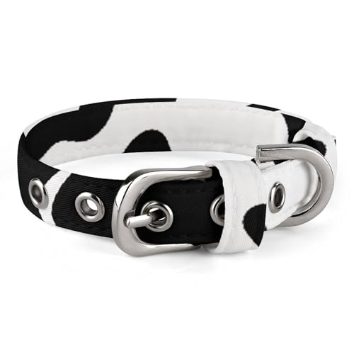 NHYDSPQ Haustier-Halsband, Kuh-Punkt-Druck, personalisierbar, für kleine und mittelgroße Hunde, verstellbare Größen, Stil 12 von NHYDSPQ