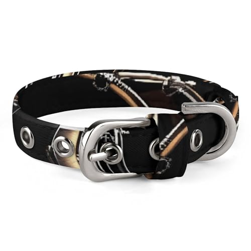 NHYDSPQ Haustier-Halsband, cooles Schlagzeug-Set, personalisierbares Haustierhalsband, Katzenhalsband für kleine und mittelgroße Hunde, verstellbare Größen, Stil 44 von NHYDSPQ