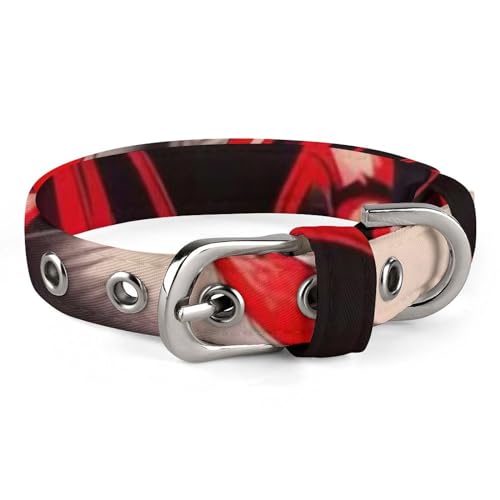 NHYDSPQ Haustier-Halsband, niedliches kleines rotes Spinnen-Motiv, personalisierbar, für kleine und mittelgroße Hunde, verstellbare Größen, Stil 13 von NHYDSPQ