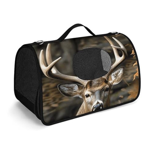 NHYDSPQ Haustier-Handtasche, Camouflage-Hirsch-Druck, modische Hundetragetasche für Katzen und kleine Hunde, jede Reise und Outdoor-Aktivität, 45 x 26 x 23,5 cm, Stil von NHYDSPQ