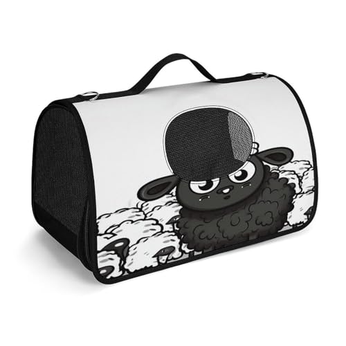 NHYDSPQ Haustier-Handtasche, Cartoon-Schaf-Druck, modische Hundetragetasche für Katzen und kleine Hunde, jede Reise und Outdoor-Aktivität, 45 x 26 x 23,5 cm, Stil von NHYDSPQ