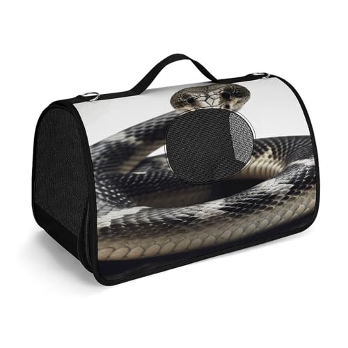 NHYDSPQ Haustier-Handtasche, Cobra-Schlangen-Druck, modische Hundetragetasche für Katzen und kleine Hunde, jede Reise und Outdoor-Aktivität, 45 x 26 x 23,5 cm, Stil von NHYDSPQ