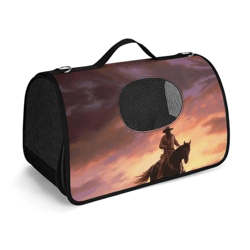 NHYDSPQ Haustier-Handtasche, Cowboy-West-Druck, modische Hundetragetasche für Katzen und kleine Hunde, jede Reise und Outdoor-Aktivität, 45 x 26 x 23,5 cm, Stil von NHYDSPQ