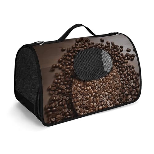 NHYDSPQ Haustier-Handtasche, Kaffeebohnen-Eulen-Druck, modische Hundetragetasche für Katzen und kleine Hunde, jede Reise und Outdoor-Aktivität, 45 x 26 x 23,5 cm, Stil von NHYDSPQ