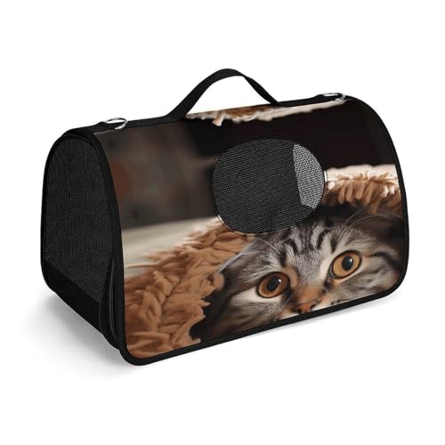 NHYDSPQ Haustier-Handtasche, Katzen-Unterdecken-Druck, modische Hundetragetasche für Katzen und kleine Hunde, jede Reise und Outdoor-Aktivität, 45 x 26 x 23,5 cm, Stil von NHYDSPQ