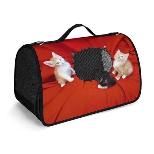 NHYDSPQ Haustier-Handtasche, Katzendruck, modische Hundetragetasche für Katzen und kleine Hunde, jede Reise und Outdoor-Aktivität, 45 x 26 x 23,5 cm, Stil von NHYDSPQ