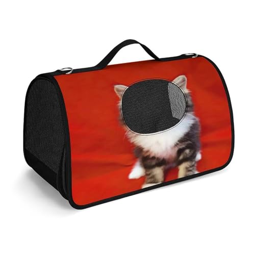 NHYDSPQ Haustier-Handtasche, Katzendruck, modische Hundetragetasche für Katzen und kleine Hunde, jede Reise und Outdoor-Aktivität, 45 x 26 x 23,5 cm, Stil von NHYDSPQ